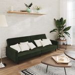 Casa si Gradina - Mobilier - Canapele si coltare - Canapele - Canapea extensibila cu 2 locuri, verde inchis, catifea - Infinity.ro