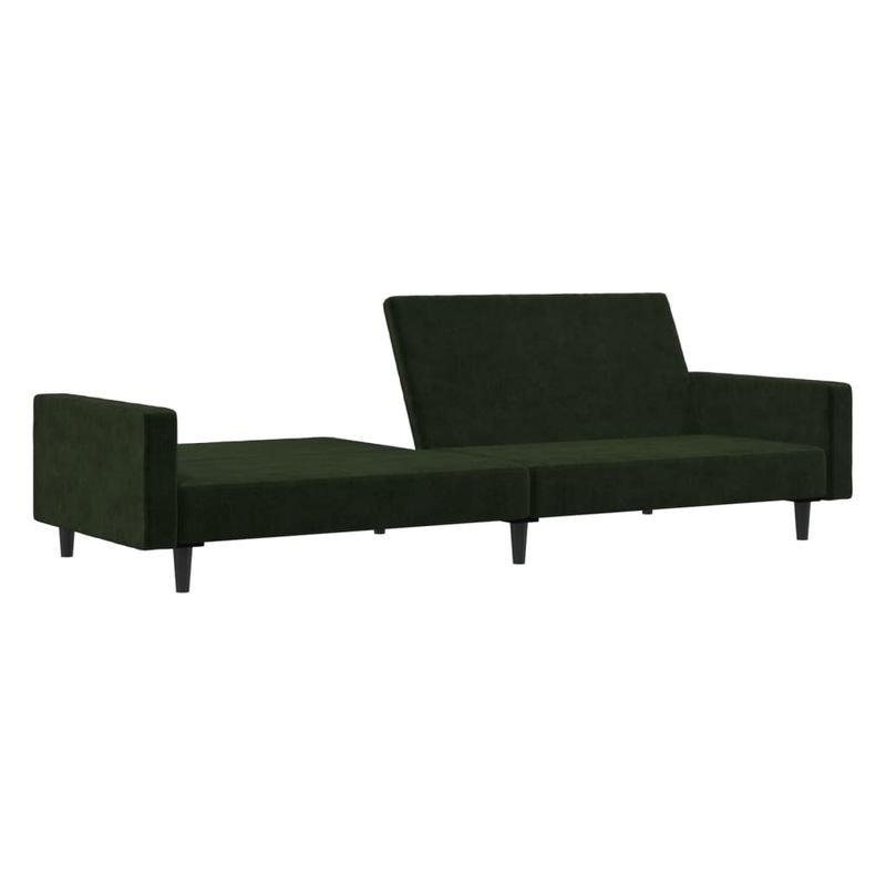 Casa si Gradina - Mobilier - Canapele si coltare - Canapele - Canapea extensibila cu 2 locuri, verde inchis, catifea - Infinity.ro