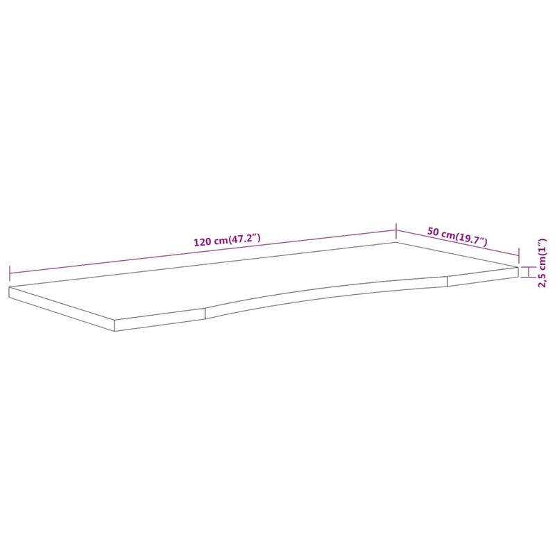 Casa si Gradina - Mobilier - Feronerie si accesorii mobila - Blat de birou 120x50x2,5 cm dreptunghiular lemn masiv de acacia - Infinity.ro