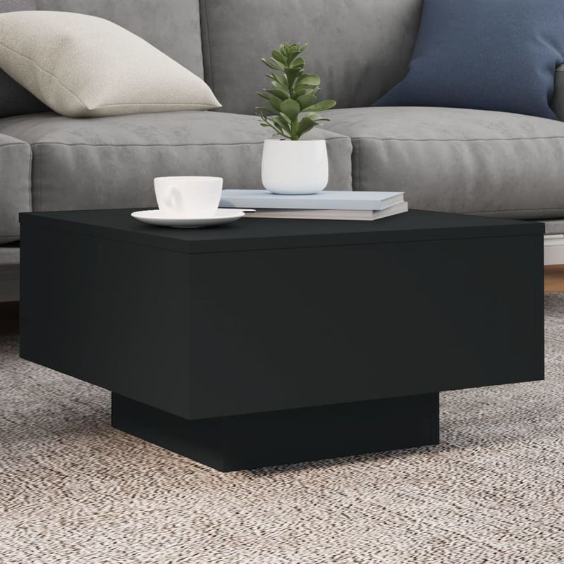 Casa si Gradina - Mobilier - Mese si birouri - Masute de cafea - Masuta de cafea cu lumini LED, negru, 55x55x31 cm - Infinity.ro
