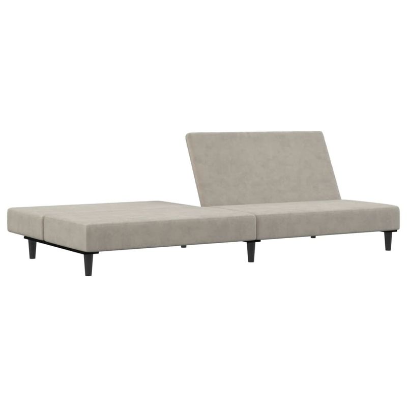 Casa si Gradina - Mobilier - Canapele si coltare - Canapele - Canapea extensibila cu 2 locuri, gri deschis, catifea - Infinity.ro