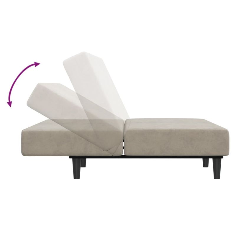 Casa si Gradina - Mobilier - Canapele si coltare - Canapele - Canapea extensibila cu 2 locuri, gri deschis, catifea - Infinity.ro