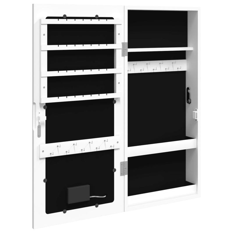 Casa si Gradina - Mobilier - Dulapuri si sifoniere - Dulapuri - Dulap de bijuterii cu oglinda si lumini LED, de perete, alb - Infinity.ro