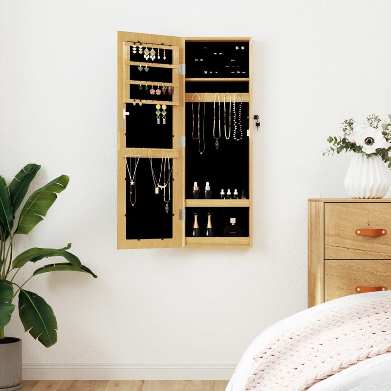 Casa si Gradina - Mobilier - Dulapuri si sifoniere - Dulapuri - Dulap de bijuterii cu oglinda montat pe perete, 30x8,5x90 cm - Infinity.ro