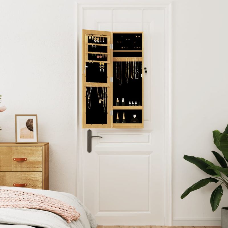 Casa si Gradina - Mobilier - Dulapuri si sifoniere - Dulapuri - Dulap de bijuterii cu oglinda montat pe perete, 30x8,5x90 cm - Infinity.ro