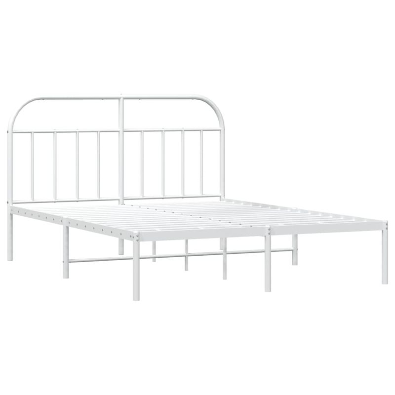 Casa si Gradina - Mobilier - Paturi si accesorii - Paturi - Cadru de pat metalic cu tablie, alb, 140x200 cm - Infinity.ro