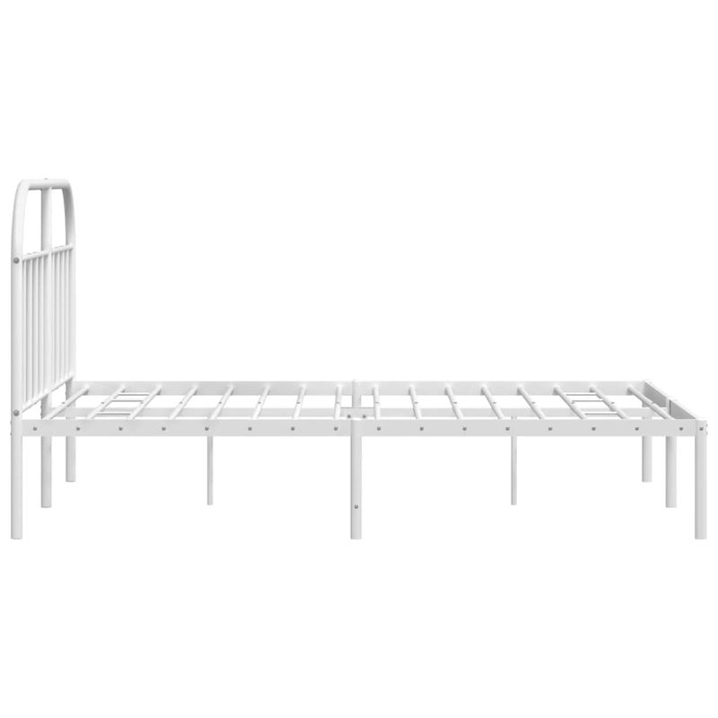 Casa si Gradina - Mobilier - Paturi si accesorii - Paturi - Cadru de pat metalic cu tablie, alb, 140x200 cm - Infinity.ro
