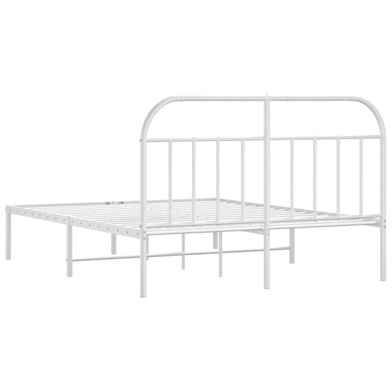 Casa si Gradina - Mobilier - Paturi si accesorii - Paturi - Cadru de pat metalic cu tablie, alb, 140x200 cm - Infinity.ro