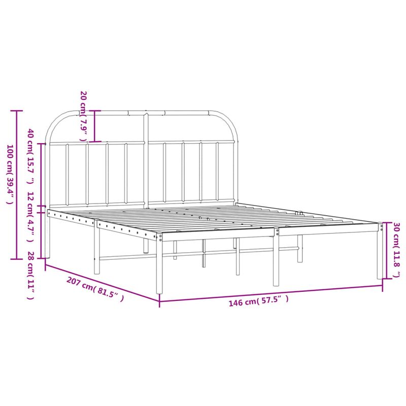 Casa si Gradina - Mobilier - Paturi si accesorii - Paturi - Cadru de pat metalic cu tablie, alb, 140x200 cm - Infinity.ro