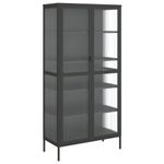 Casa si Gradina - Mobilier - Comode si corpuri - Comode - Dulap inalt, negru, 85x40x180 cm, sticla si otel - Infinity.ro