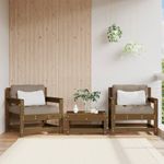 Casa si Gradina - Gradina si terasa - Mobilier exterior - Canapele si fotolii gradina - Scaune de gradina cu perne 2 buc. maro miere lemn masiv de pin - Infinity.ro