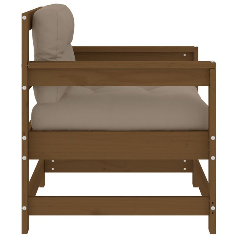 Casa si Gradina - Gradina si terasa - Mobilier exterior - Canapele si fotolii gradina - Scaune de gradina cu perne 2 buc. maro miere lemn masiv de pin - Infinity.ro