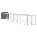 Petshop - Accesorii petshop - Culcusuri si custi - Custi interior si exterior - Cotet de pui cu incinta antracit 117x813x123 cm otel galvanizat - Infinity.ro