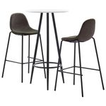 Casa si Gradina - Mobilier - Seturi de mobilier - Seturi bucatarie - Set de bar, 3 piese, gri inchis, material textil - Infinity.ro