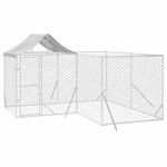 Petshop - Accesorii petshop - Culcusuri si custi - Custi interior si exterior - Padoc exterior cu acoperis argintiu 4x4x2,5 m otel galvanizat - Infinity.ro