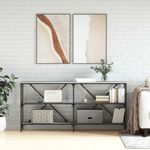 Casa si Gradina - Mobilier - Comode si corpuri - Console - Masa consola, gri sonoma, 160x30x75 cm, lemn prelucrat si fier - Infinity.ro
