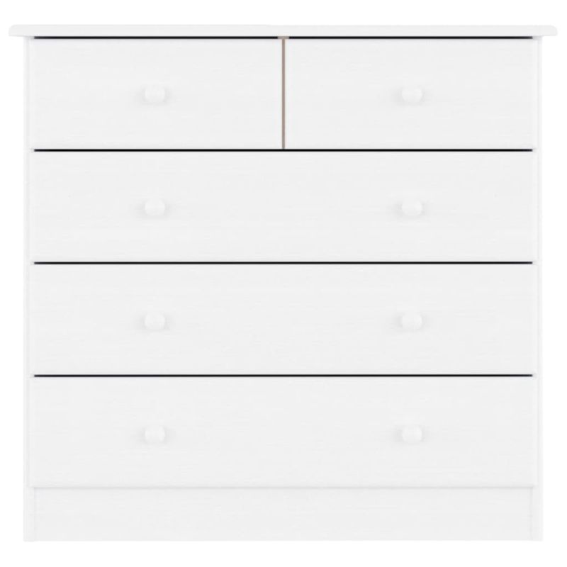 Casa si Gradina - Mobilier - Comode si corpuri - Comode - Comoda cu sertare ALTA, alb, 77x35x73 cm, lemn masiv de pin - Infinity.ro