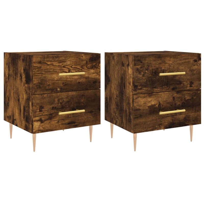 Casa si Gradina - Mobilier - Comode si corpuri - Noptiere - Noptiere, 2 buc., stejar fumuriu, 40x35x47,5 cm, lemn compozit - Infinity.ro
