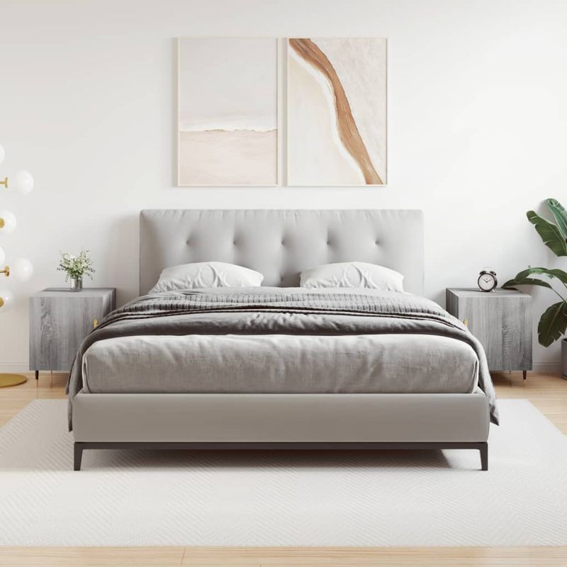 Casa si Gradina - Mobilier - Comode si corpuri - Noptiere - Noptiere, 2 buc., gri sonoma, 40x40x50 cm, lemn compozit - Infinity.ro