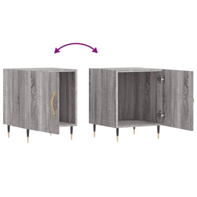 Casa si Gradina - Mobilier - Comode si corpuri - Noptiere - Noptiere, 2 buc., gri sonoma, 40x40x50 cm, lemn compozit - Infinity.ro