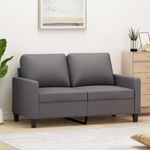 Casa si Gradina - Mobilier - Canapele si coltare - Canapele - Canapea cu 2 locuri, gri, 120 cm, piele ecologica - Infinity.ro