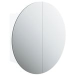 Casa si Gradina - Mobilier - Mobilier baie - Corpuri baie - Dulap de baie cu oglinda rotunda si LED, alb, 47x47x17,5 cm - Infinity.ro