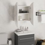Casa si Gradina - Mobilier - Mobilier baie - Corpuri baie - Dulap de baie cu oglinda rotunda si LED, alb, 47x47x17,5 cm - Infinity.ro