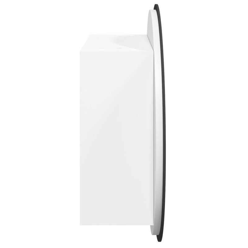 Casa si Gradina - Mobilier - Mobilier baie - Corpuri baie - Dulap de baie cu oglinda rotunda si LED, alb, 47x47x17,5 cm - Infinity.ro