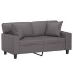 Casa si Gradina - Mobilier - Canapele si coltare - Canapele - Canapea cu 2 locuri cu pernute, gri, 120 cm, piele ecologica - Infinity.ro