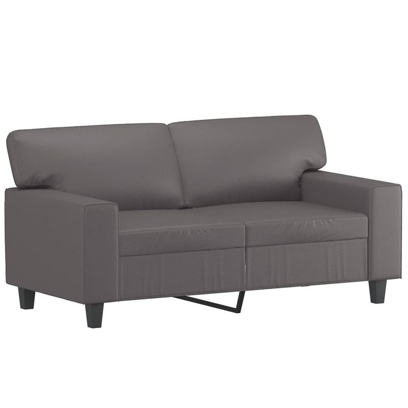 Casa si Gradina - Mobilier - Canapele si coltare - Canapele - Canapea cu 2 locuri cu pernute, gri, 120 cm, piele ecologica - Infinity.ro
