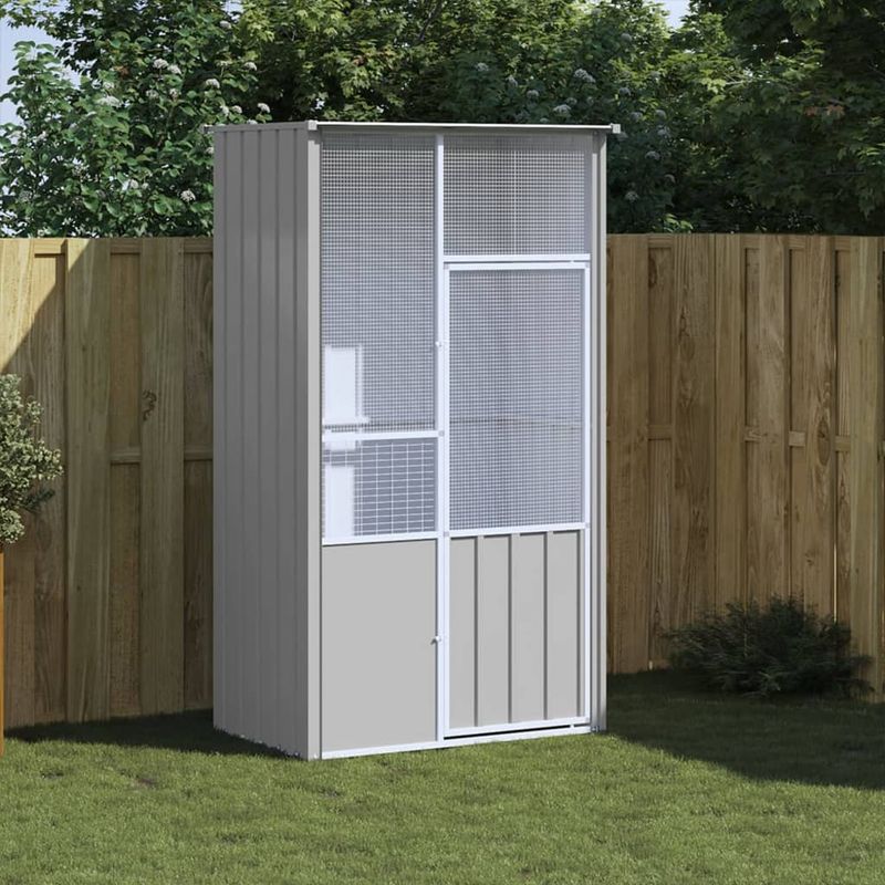 Petshop - Accesorii petshop - Culcusuri si custi - Tarcuri si colivii - Colivie pentru pasari gri 115x78x200 cm otel galvanizat - Infinity.ro