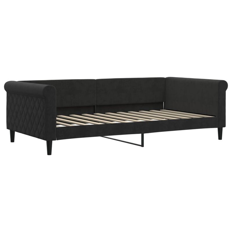 Casa si Gradina - Mobilier - Paturi si accesorii - Paturi - Pat de zi cu saltea, negru, 100x200 cm, catifea - Infinity.ro