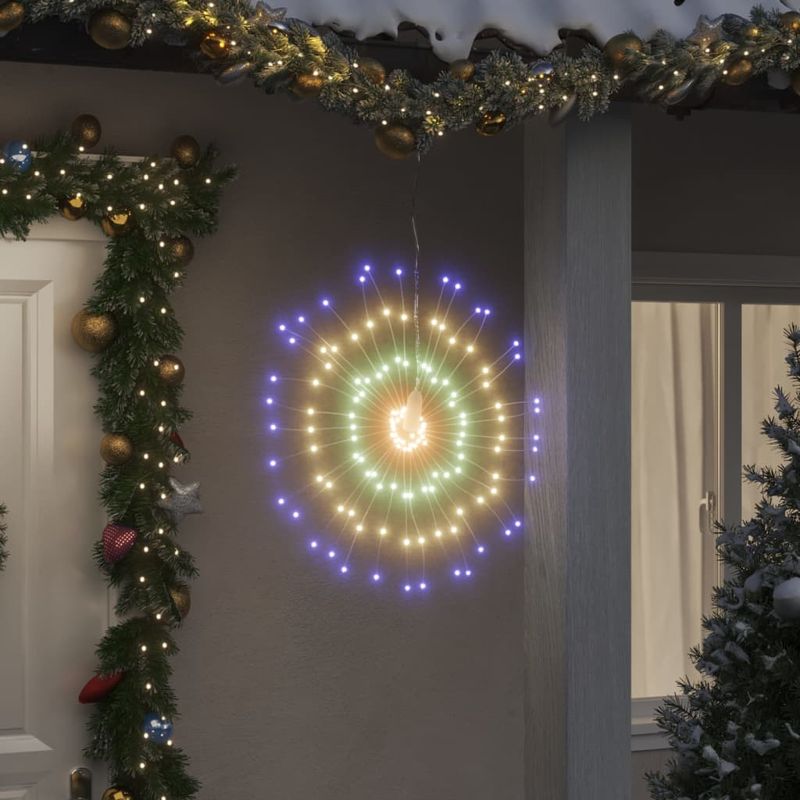 Casa si Gradina - Decoratiuni - Decoratiuni de sezon - Lumina stelara de Craciun 140 LED-uri 2 buc., multicolor, 17 cm - Infinity.ro