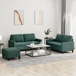 Casa si Gradina - Mobilier - Seturi de mobilier - Seturi living - Set de canapele cu perne, 3 piese, verde inchis, catifea - Infinity.ro