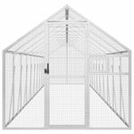 Petshop - Accesorii petshop - Culcusuri si custi - Tarcuri si colivii - Voliera de pasari, argintiu, 1,79x10x1,85 m, aluminiu - Infinity.ro