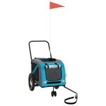 Petshop - Accesorii petshop - Culcusuri si custi - Genti si articole transport - Remorca bicicleta animale companie, albastru/negru, oxford/fier - Infinity.ro