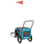 Petshop - Accesorii petshop - Culcusuri si custi - Genti si articole transport - Remorca bicicleta animale companie, albastru/negru, oxford/fier - Infinity.ro