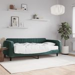 Casa si Gradina - Mobilier - Paturi si accesorii - Paturi - Pat de zi cu saltea, verde inchis, 100x200 cm, catifea - Infinity.ro
