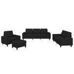 Casa si Gradina - Mobilier - Seturi de mobilier - Seturi living - Set de canapele, 4 piese, negru, material textil - Infinity.ro