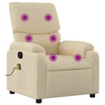 Ingrijire personala si Cosmetice - Sanatate si wellness - Articole wellness - Fotolii de masaj - Fotoliu rabatabil de masaj, crem, material textil - Infinity.ro