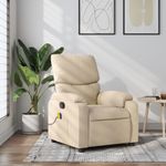 Ingrijire personala si Cosmetice - Sanatate si wellness - Articole wellness - Fotolii de masaj - Fotoliu rabatabil de masaj, crem, material textil - Infinity.ro