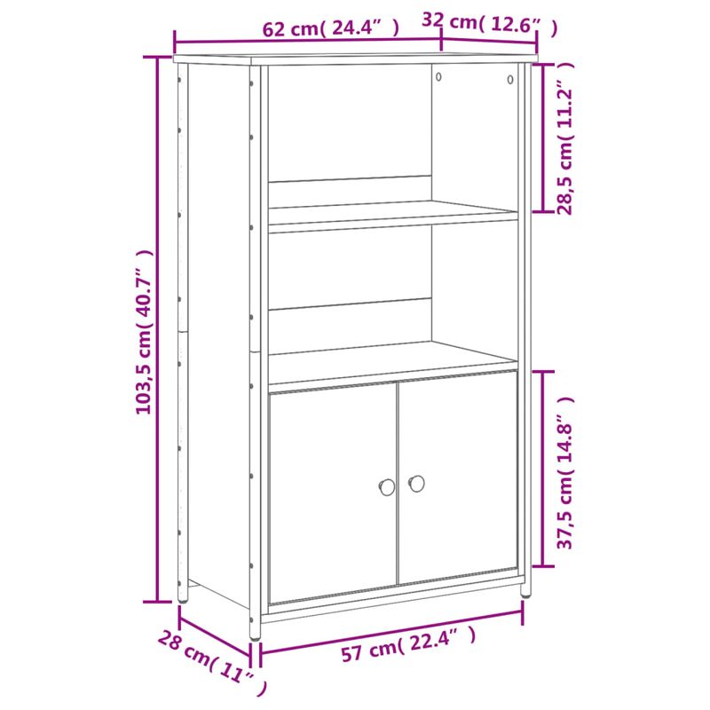Casa si Gradina - Mobilier - Comode si corpuri - Corpuri bucatarie - Dulap inalt, stejar maro, 62x32x103,5 cm, lemn compozit - Infinity.ro