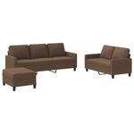Casa si Gradina - Mobilier - Seturi de mobilier - Seturi living - Set de canapele cu perne, 3 piese, maro, textil - Infinity.ro