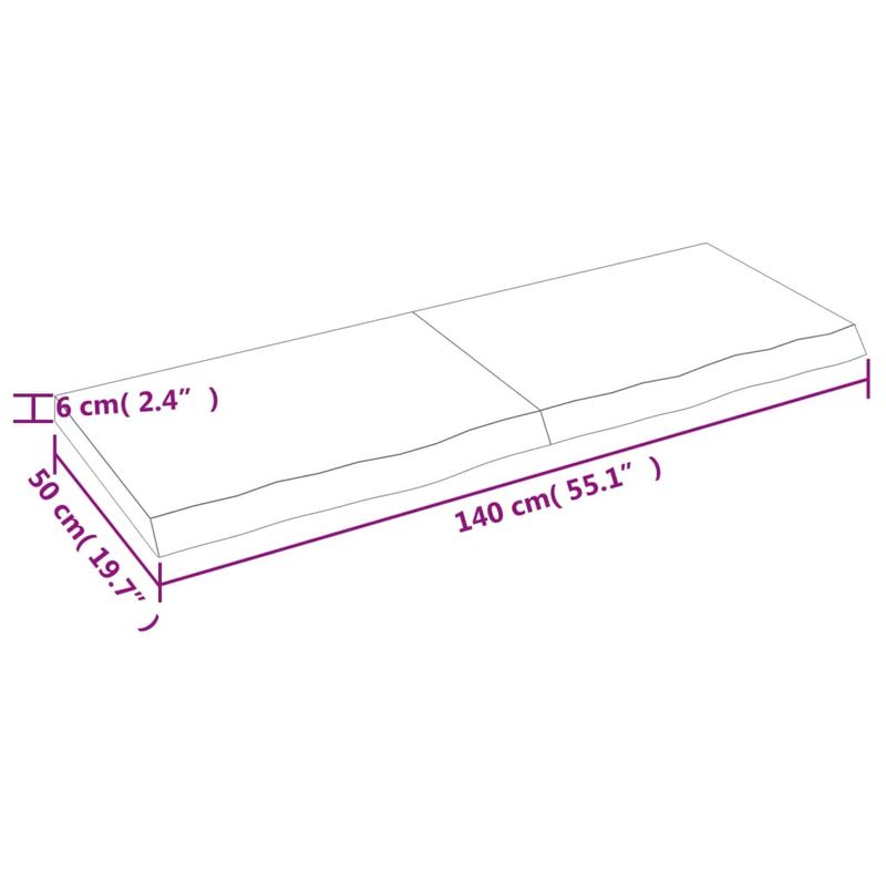Casa si Gradina - Mobilier - Mobilier baie - Blaturi baie - Blat de baie, maro deschis, 140x50x(2-6) cm, lemn masiv tratat - Infinity.ro