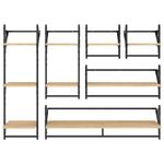 Casa si Gradina - Mobilier - Biblioteci si rafturi - Rafturi - Set rafturi perete cu bare, 6 buc. stejar sonoma lemn prelucrat - Infinity.ro