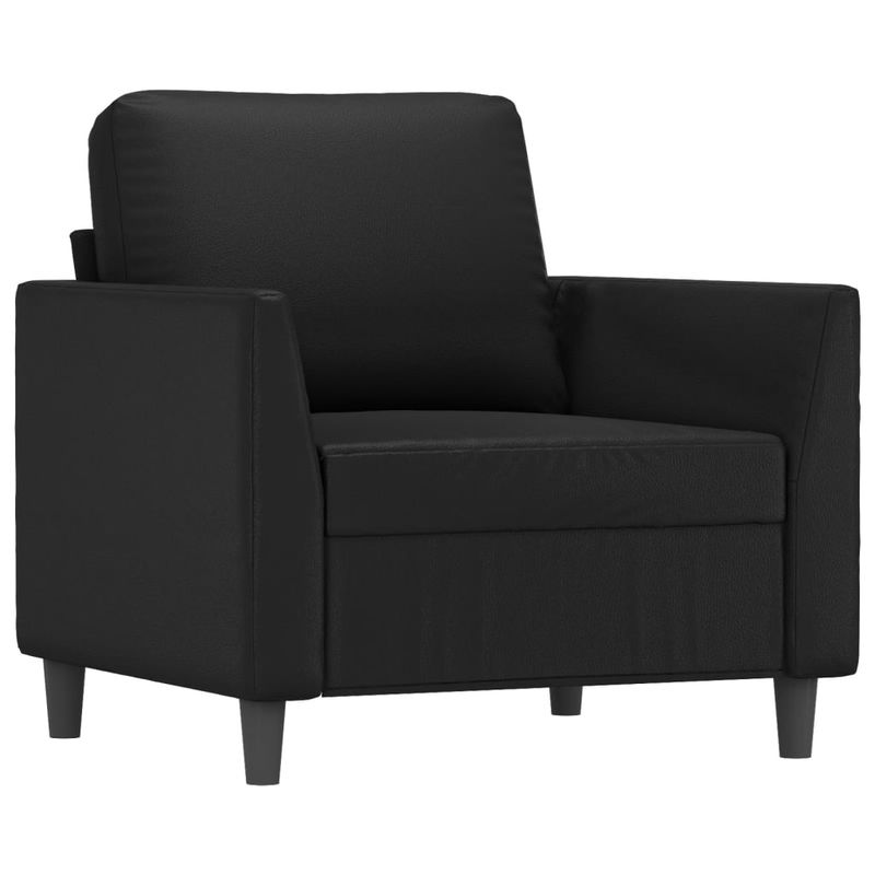 Casa si Gradina - Mobilier - Seturi de mobilier - Seturi living - Set de canapele cu perne, 3 piese, negru, piele ecologica - Infinity.ro