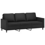 Casa si Gradina - Mobilier - Seturi de mobilier - Seturi living - Set de canapele cu perne, 3 piese, negru, piele ecologica - Infinity.ro