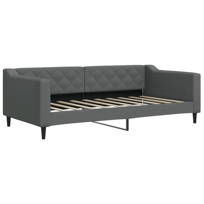 Casa si Gradina - Mobilier - Paturi si accesorii - Paturi - Pat de zi cu extensie si saltele, gri inchis, 90x190 cm, textil - Infinity.ro