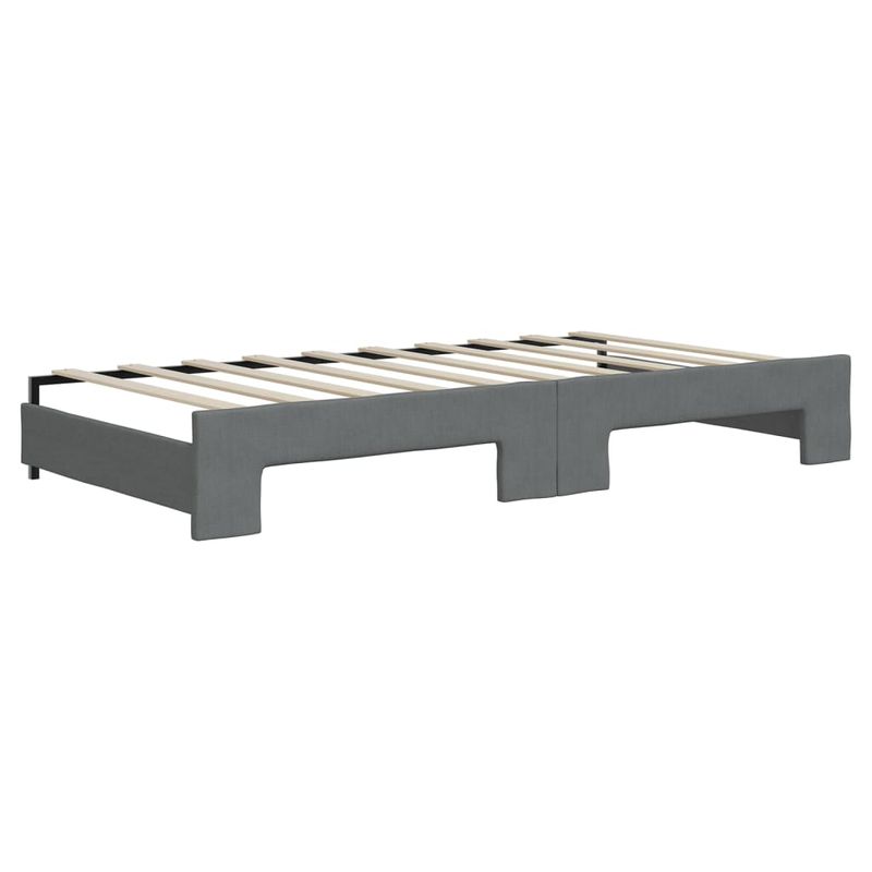 Casa si Gradina - Mobilier - Paturi si accesorii - Paturi - Pat de zi cu extensie si saltele, gri inchis, 90x190 cm, textil - Infinity.ro