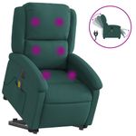 Ingrijire personala si Cosmetice - Sanatate si wellness - Articole wellness - Fotolii de masaj - Fotoliu electric masaj rabatabil / ridicare verde inchis textil - Infinity.ro